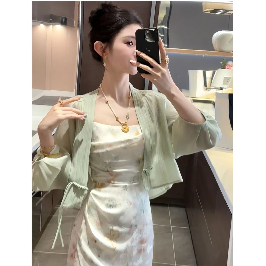 【周粥】【蝶恋花】连衣裙绿色上衣JJC4LYQ2156蝶恋花JJC4LYQTZ1733