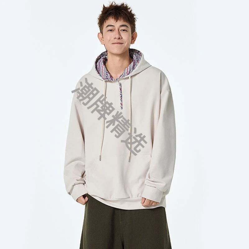 2025秋季新款卫衣男连帽长袖时尚潮流宽松休闲运动帅气外套上衣男
