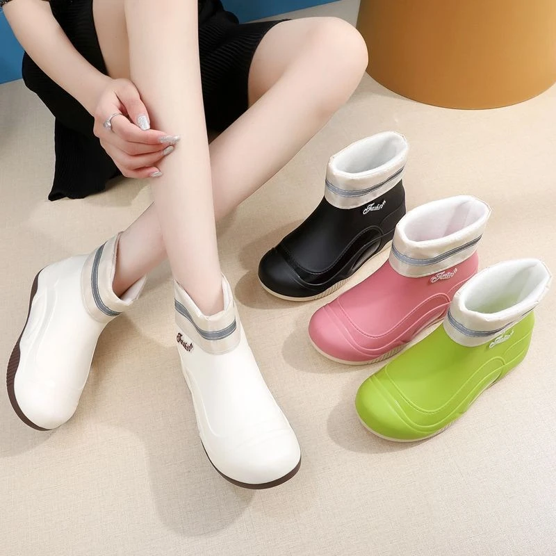 韩版潮流雨靴保暖女士雨鞋四季可穿时尚厨房防滑买菜胶鞋防水鞋gh