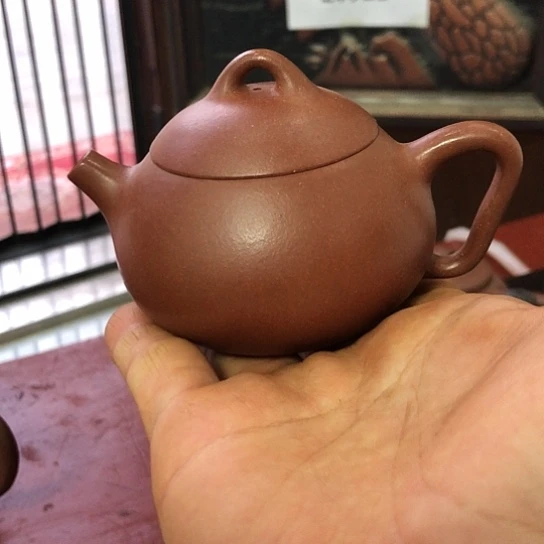 茶壶紫砂红将破泥100豪升