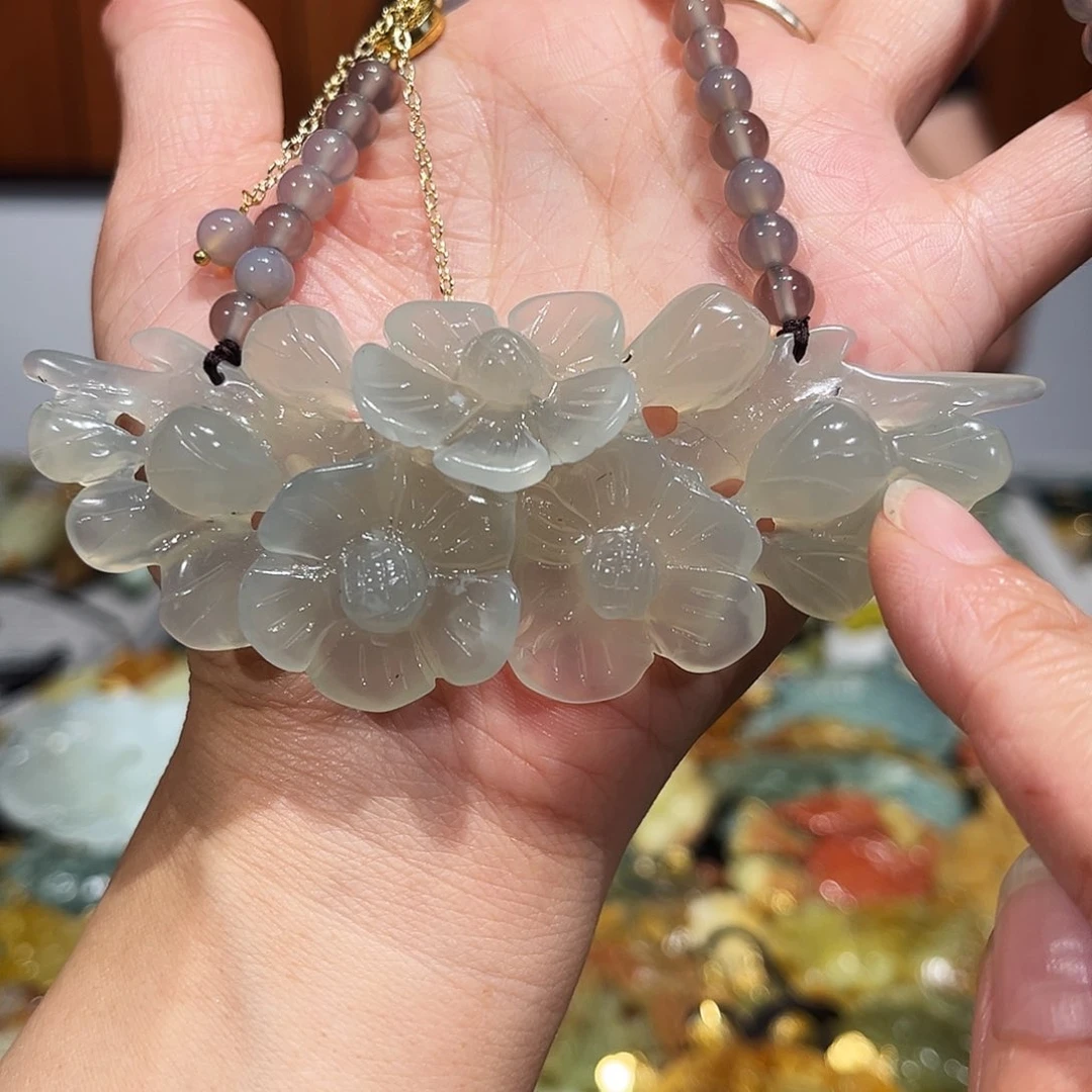 岫玉未镶嵌毛衣链