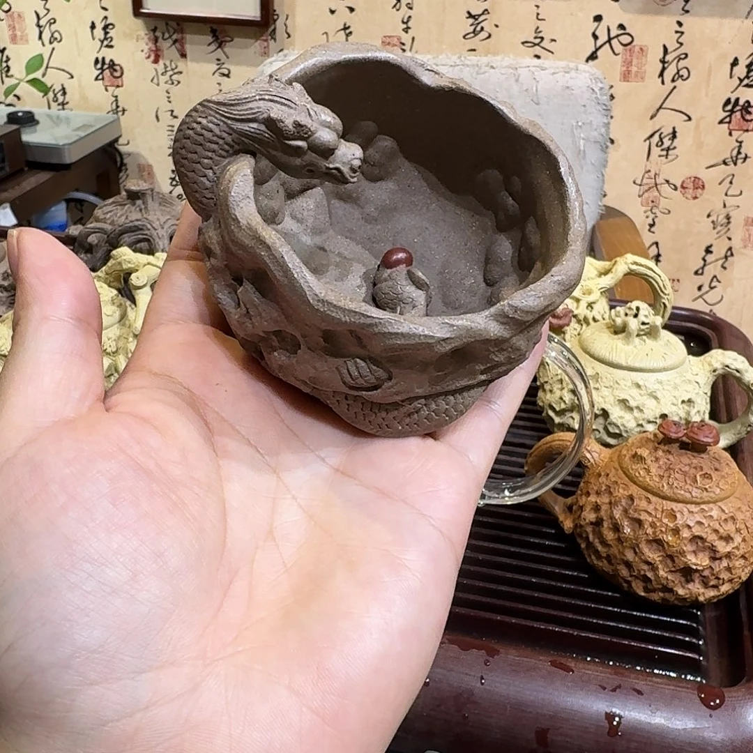 茶壶紫砂紫砂隐龙杯