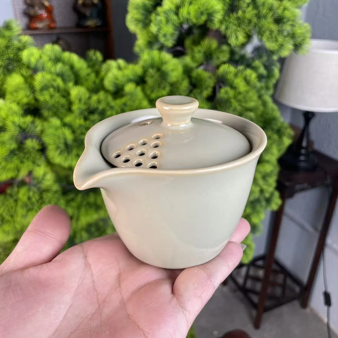 秘色釉手抓壶陶瓷泡茶壶AA57