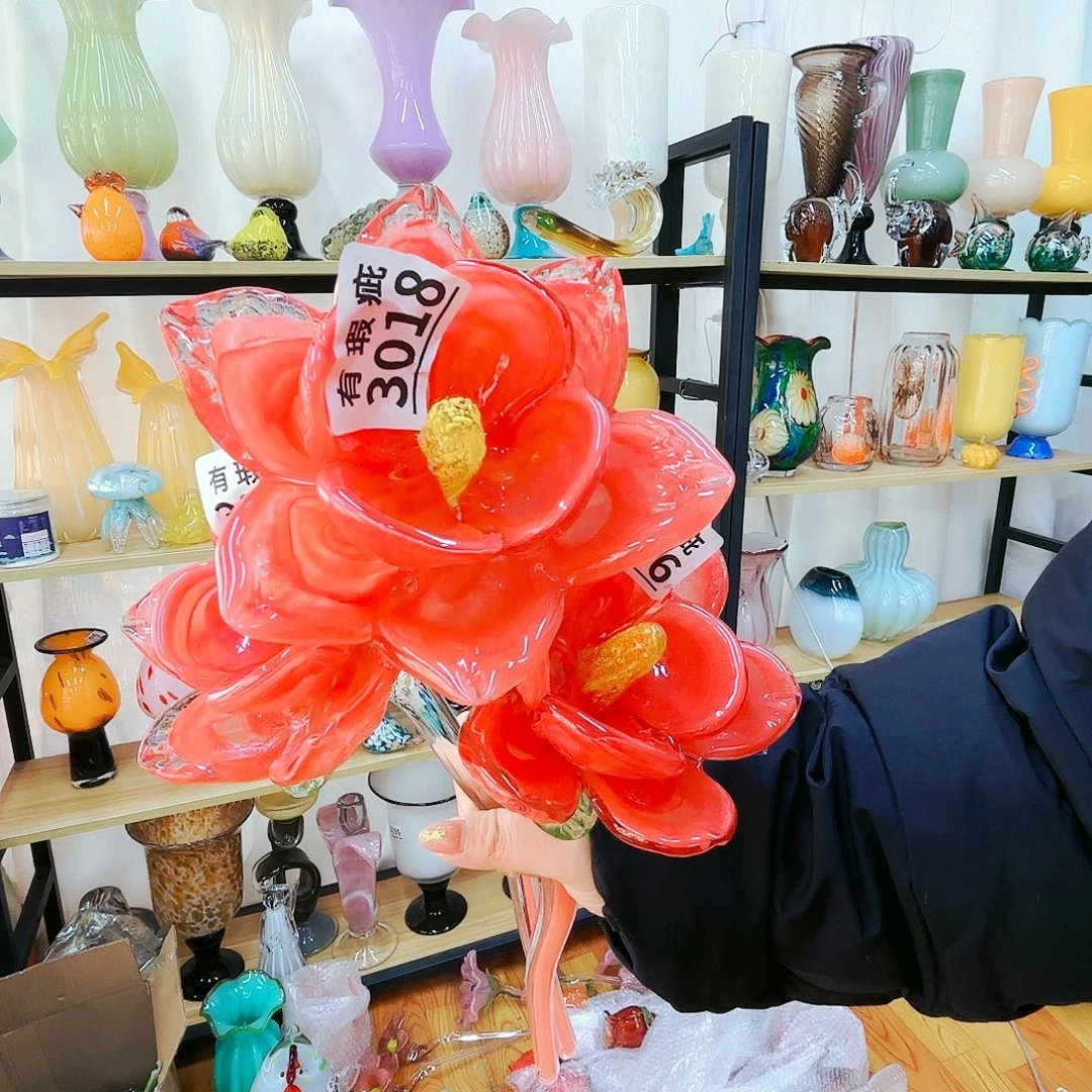 海***》3支瑕花福利不退不换琉璃花瓶艺术品