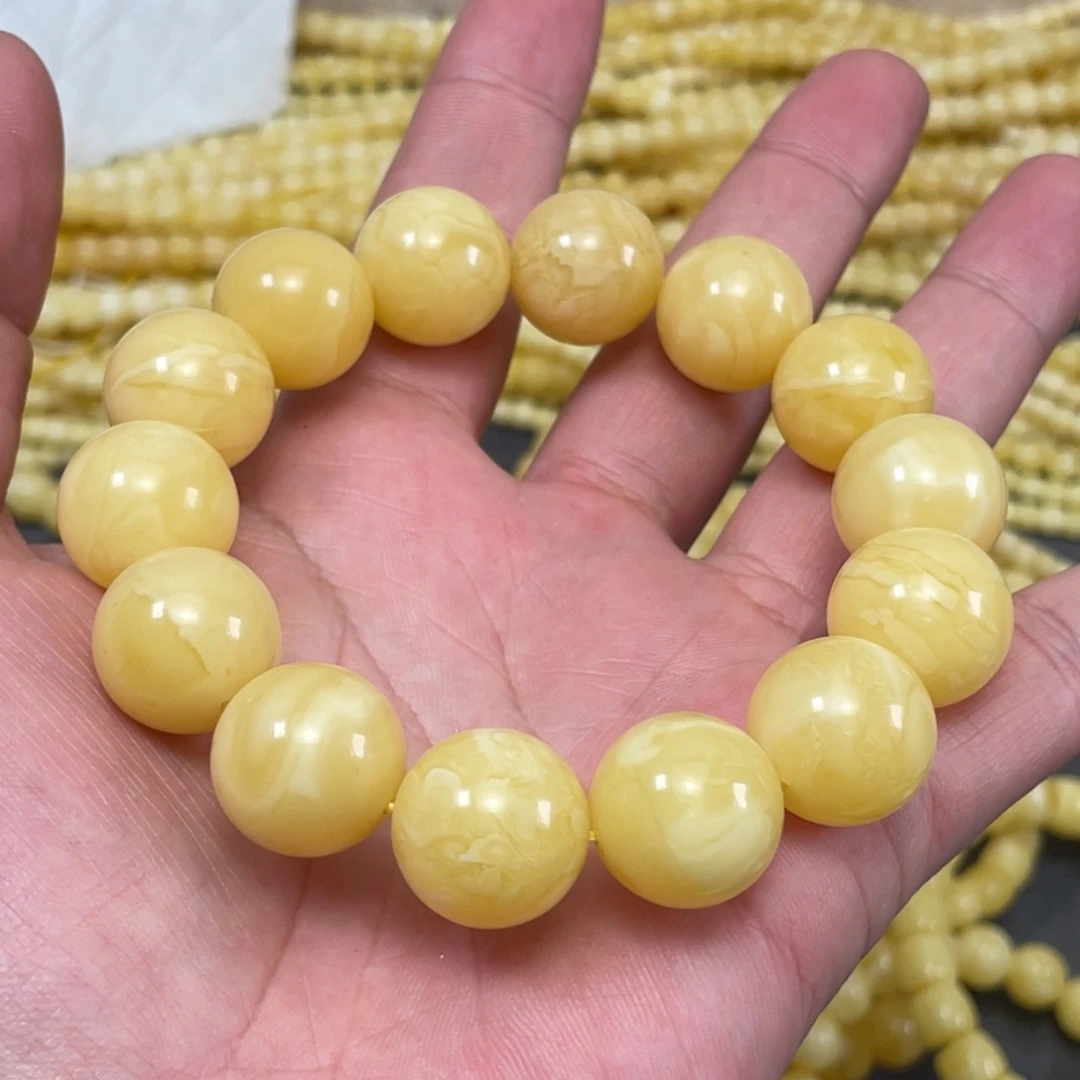 蜜蜡裸石未镶嵌蜜蜡手串16.8mm