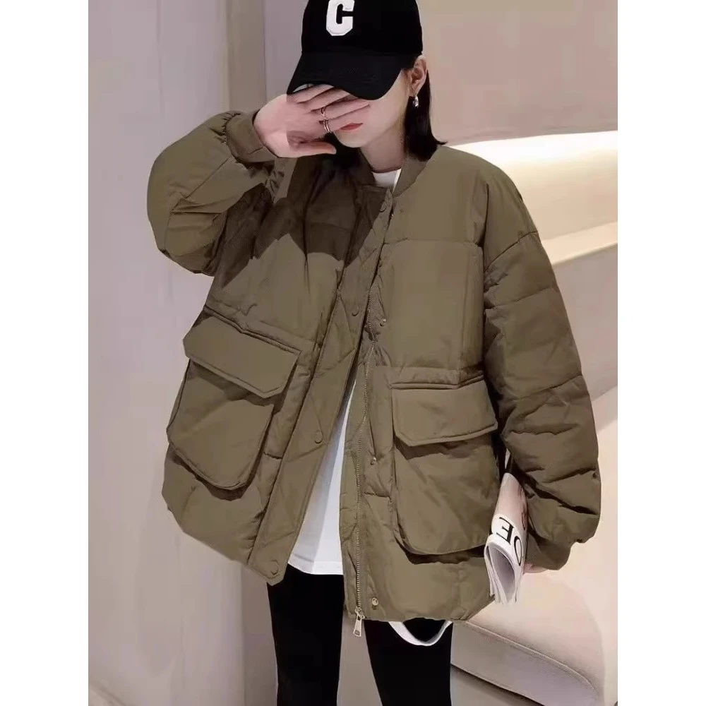 棉服女款2025时尚秋冬季新韩版设计感大码宽松面包服棉衣棉袄外套