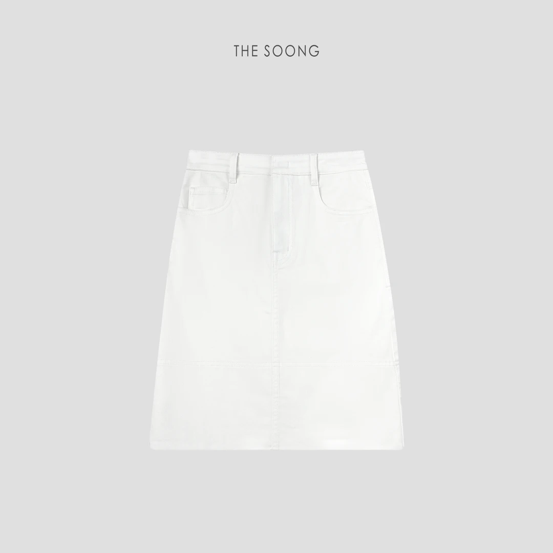 THESOONG|‘奶酪裙’经典中腰拉链高弹半身裙HLQZ6787