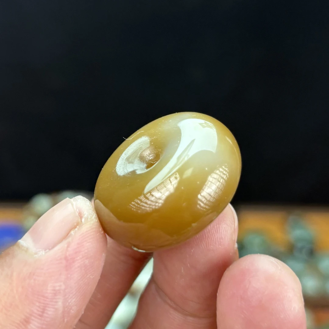 （微棉）28且末糖白和田玉面包扣糖料平安扣吊坠挂件