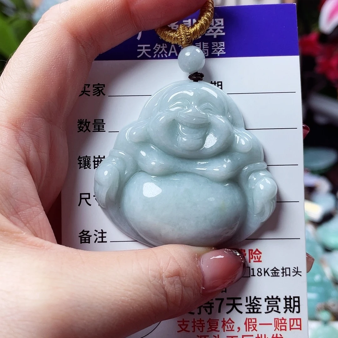 翡翠未镶嵌颈饰佛公01