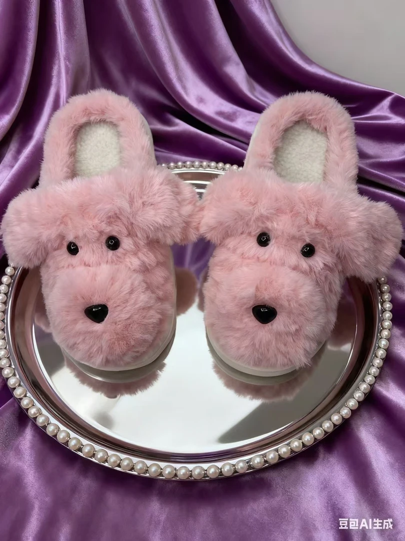 米娜成品定制拖鞋棉拖鞋冬季皮草毛线EVA云朵秋冬防滑软底拖鞋