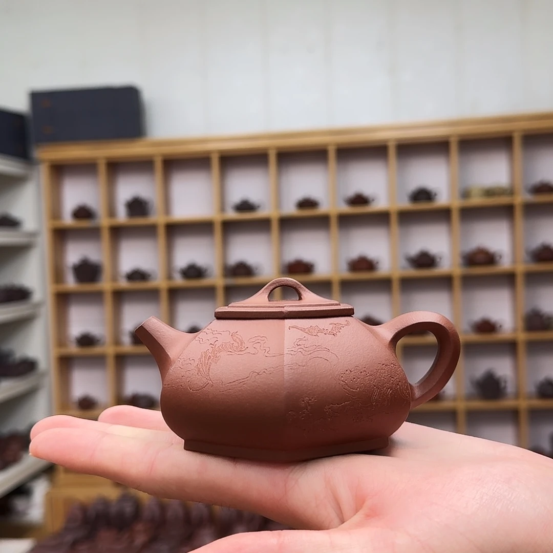 紫砂茶壶六方石瓢160cc