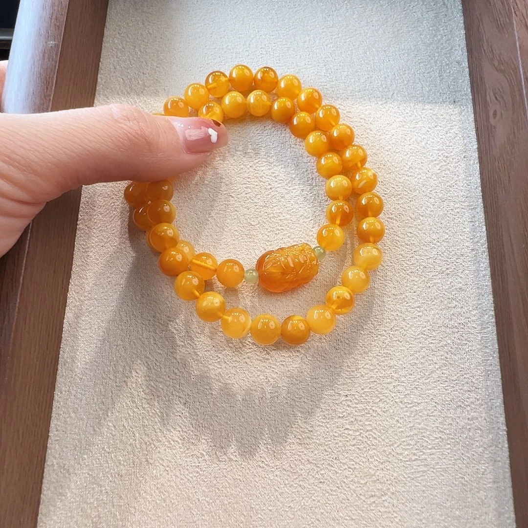 蜜蜡未镶嵌手链蜜蜡7.7mm