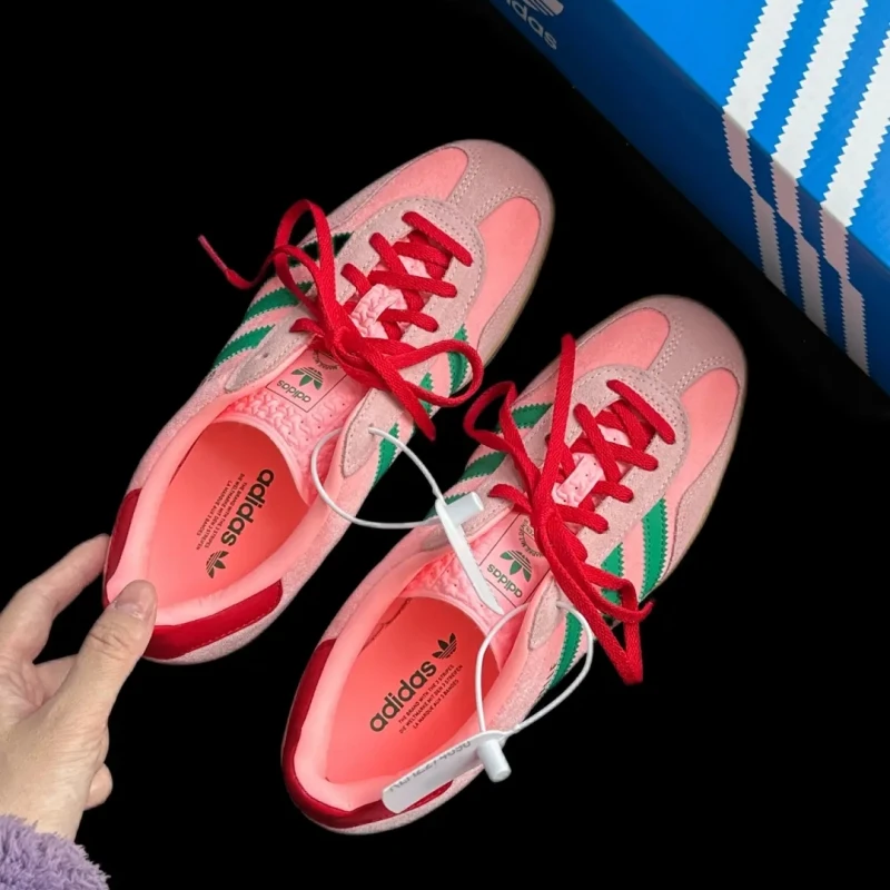 adidas/阿迪达斯originals GAZELLE 粉绿色低帮德训鞋T头鞋JI2713