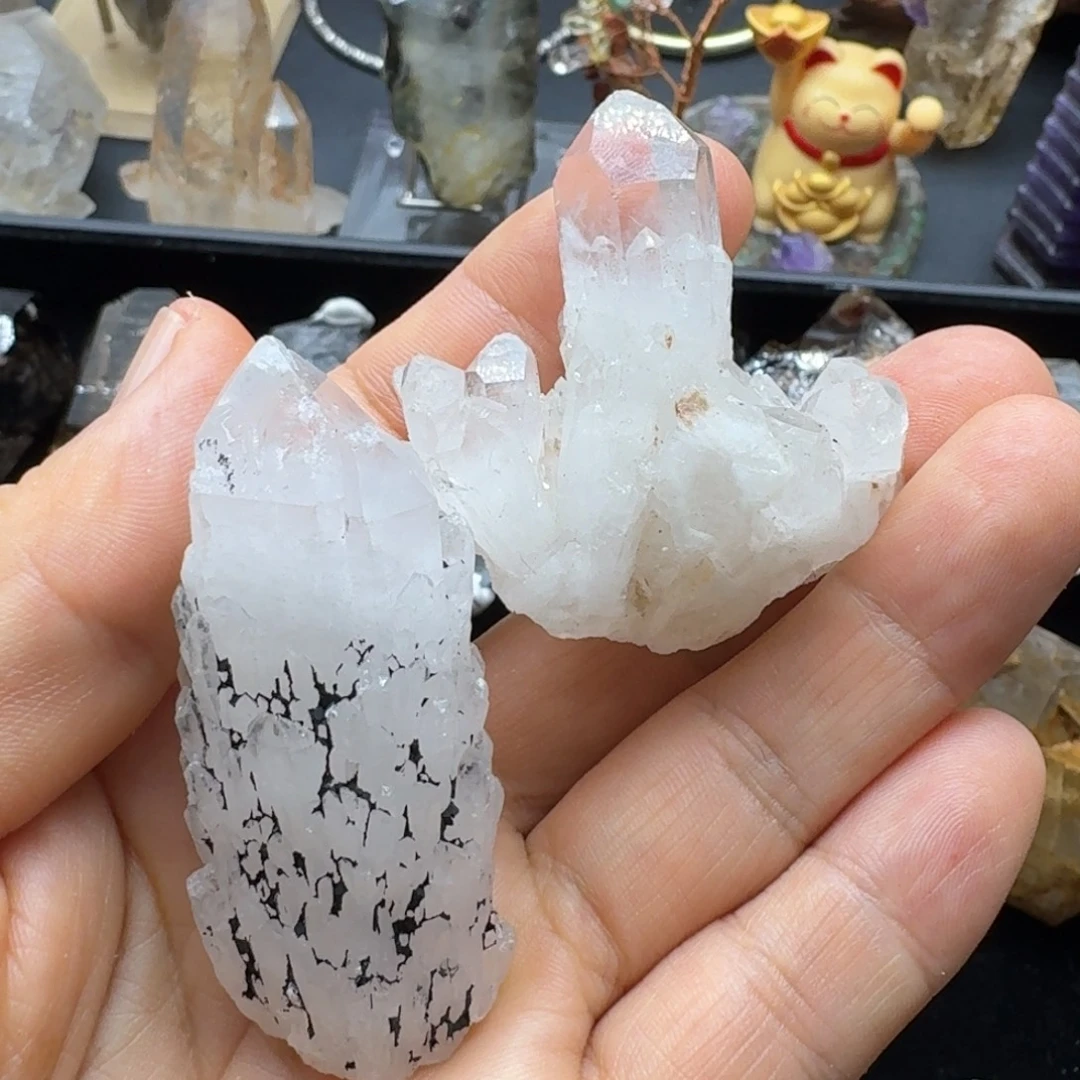 石材白水晶晶簇原石福利