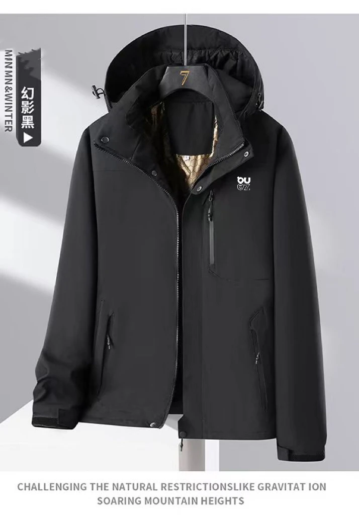 【石墨烯加绒加厚】男士可脱卸帽棉服2024秋冬棉衣