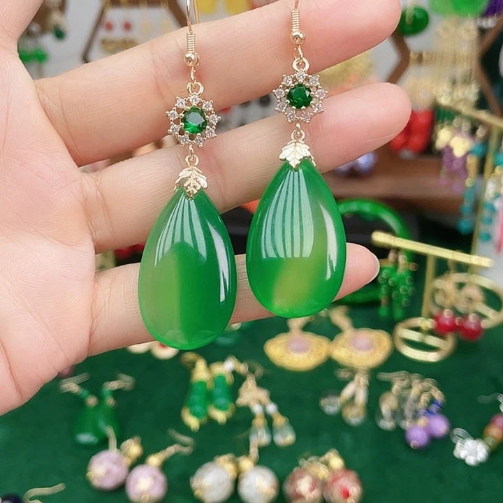 玛瑙/玉髓耳钉合金