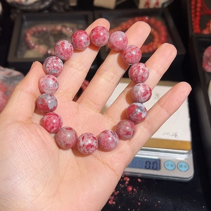 天然辰砂朱砂原石手串
