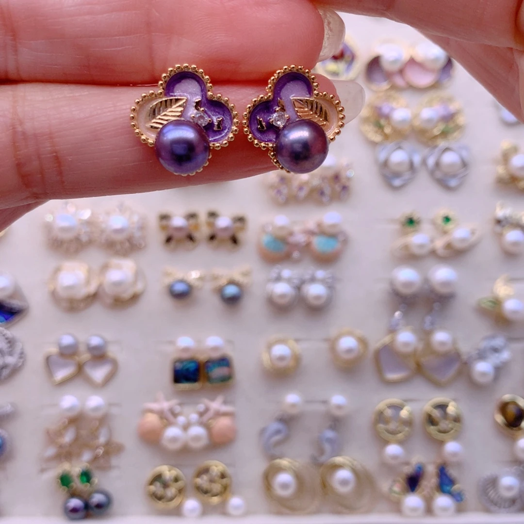 合金耳饰淡水珍珠