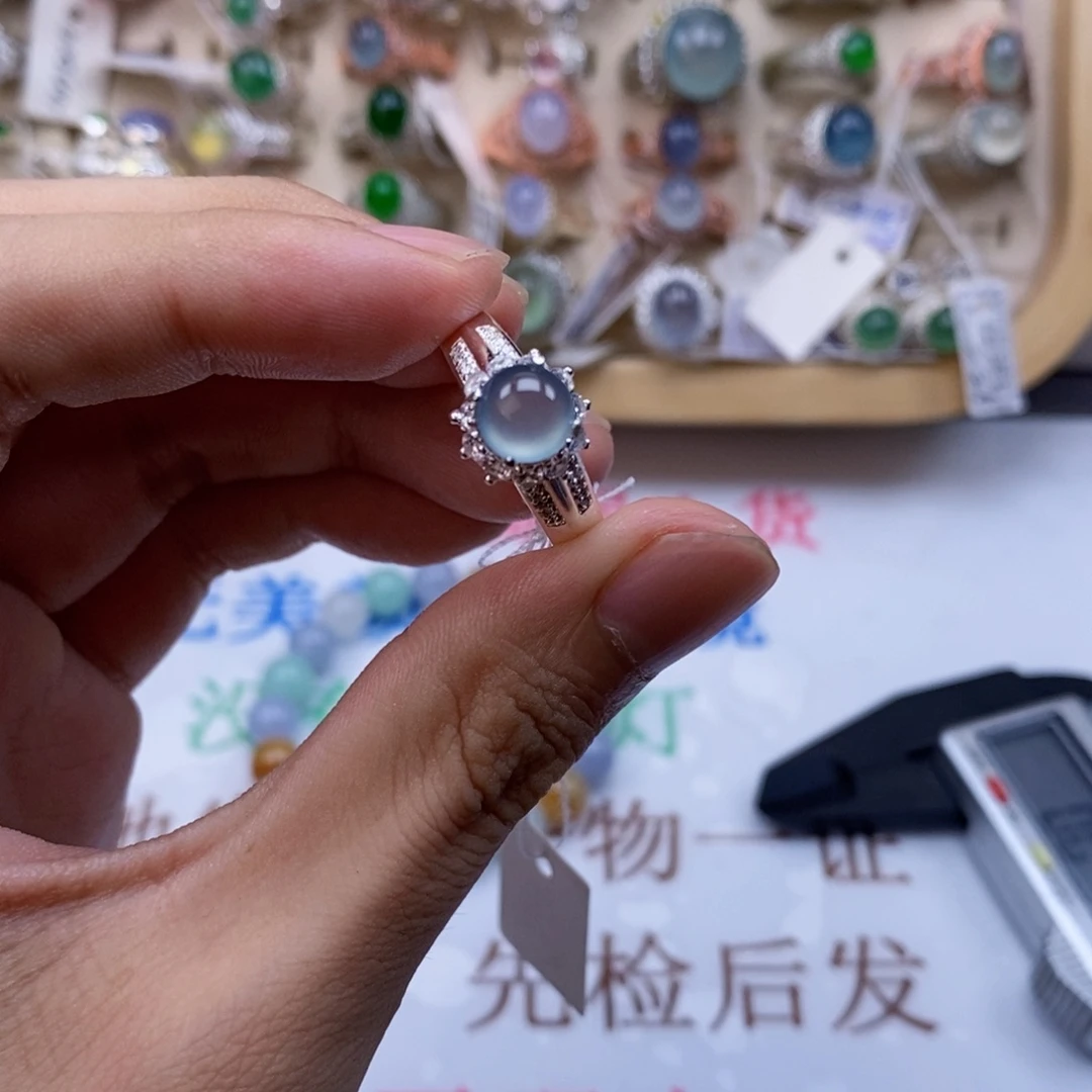 翡翠戒指未镶嵌E**o天然缅甸翡翠a货