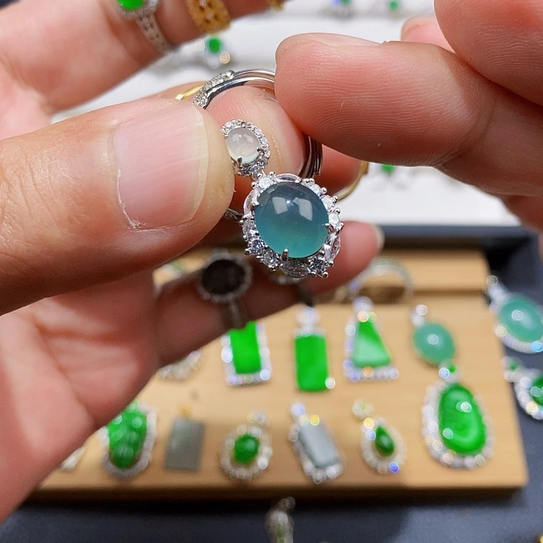 颈饰银S925镶嵌翡翠w w