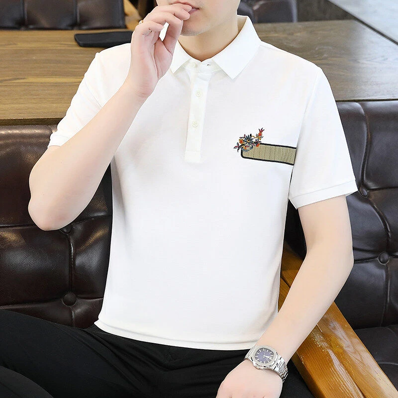 夏季新款男士翻领短袖polo衫青年时尚休闲半袖T恤男短袖POLO衫潮
