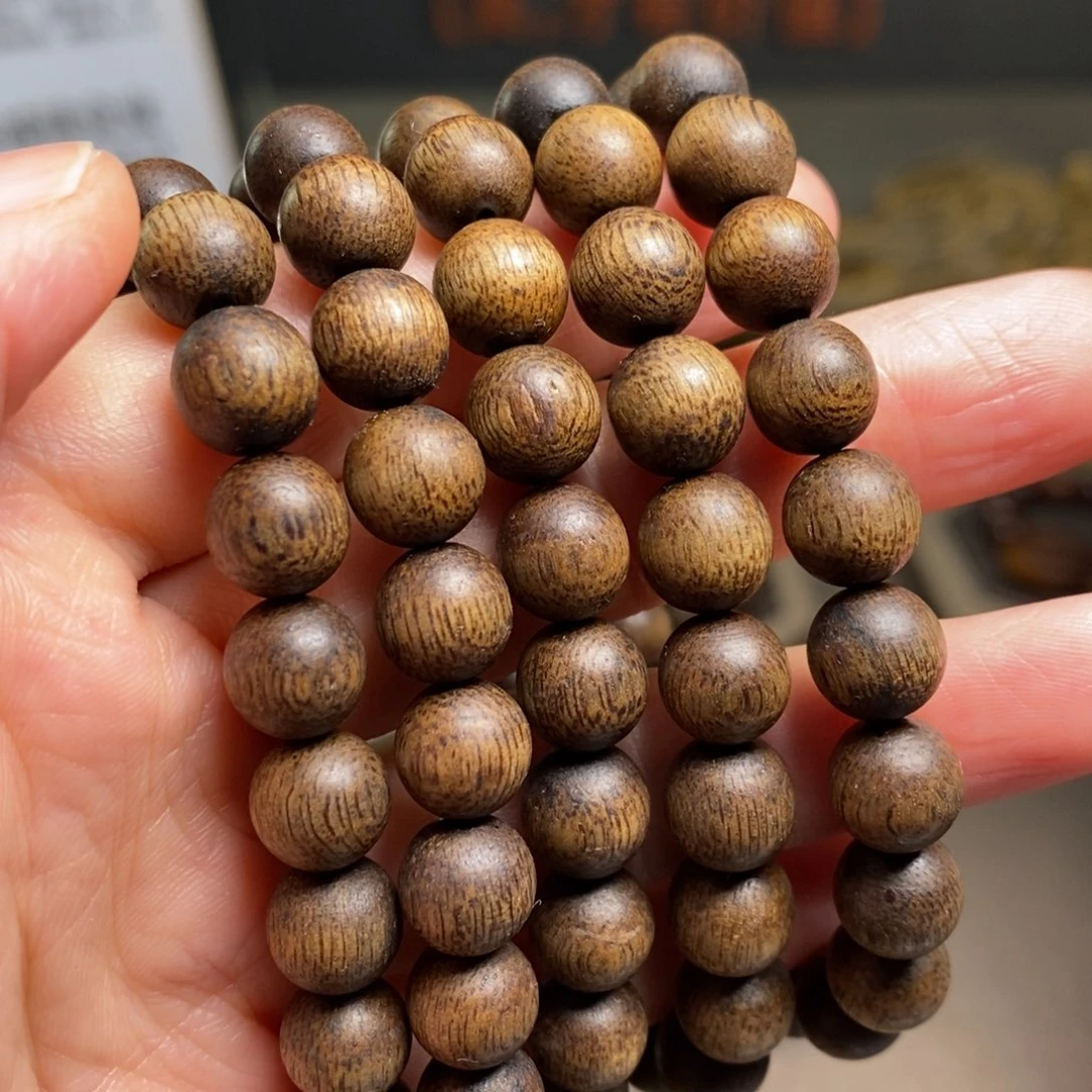 手串沉香越南芽庄绿棋楠金丝蜜结料0.8×108