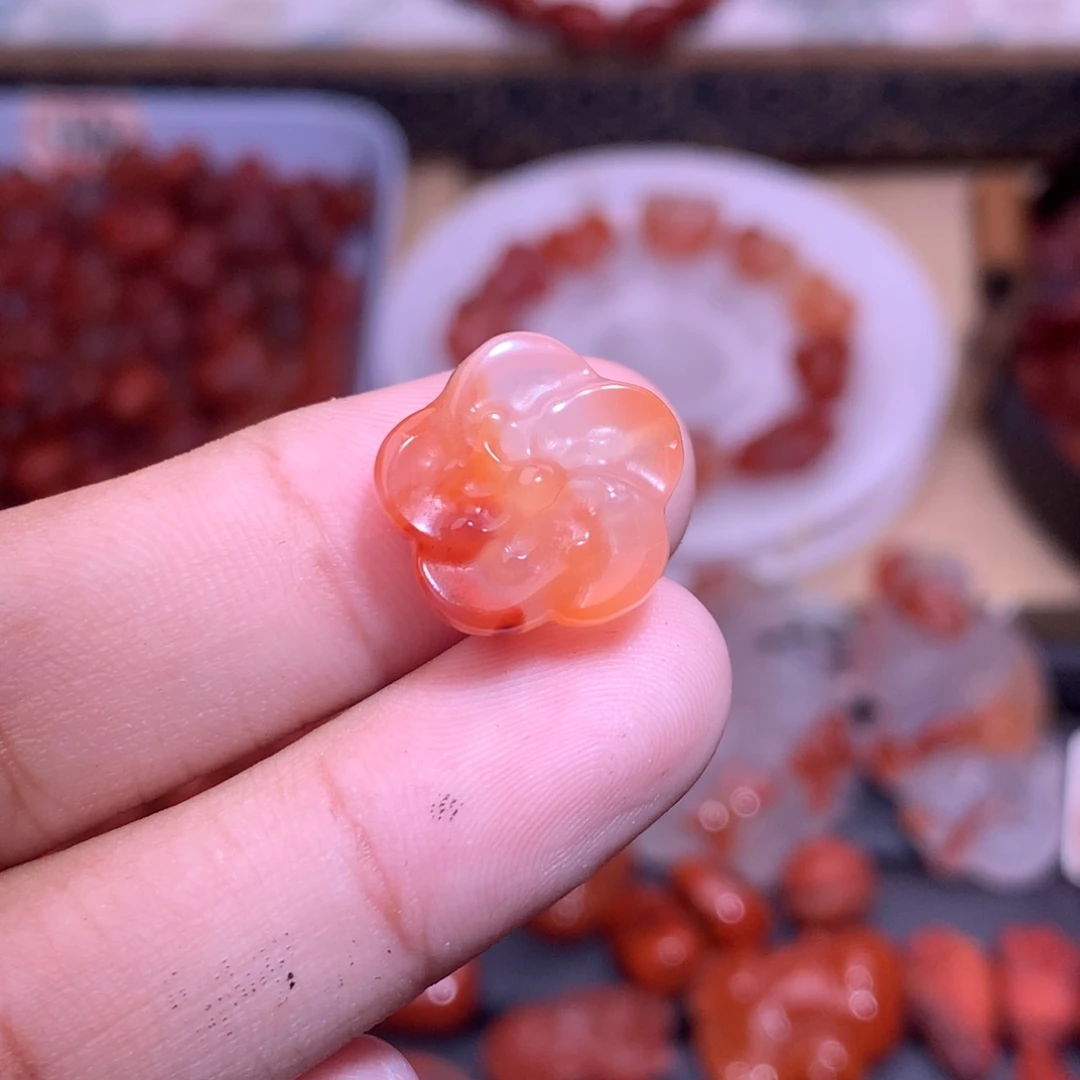 南红玛瑙合金珠宝半成品330