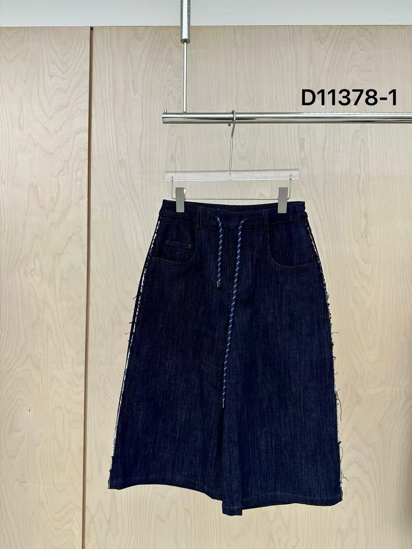 【BAI】小众设计毛边复古牛仔短裤11378