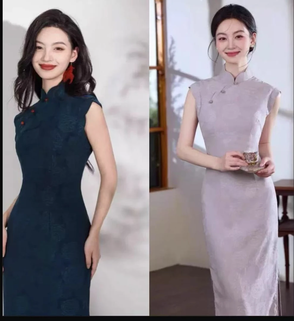 SS苏】紫色春夏新款新中式无袖国风复古显瘦改良旗袍日常可穿