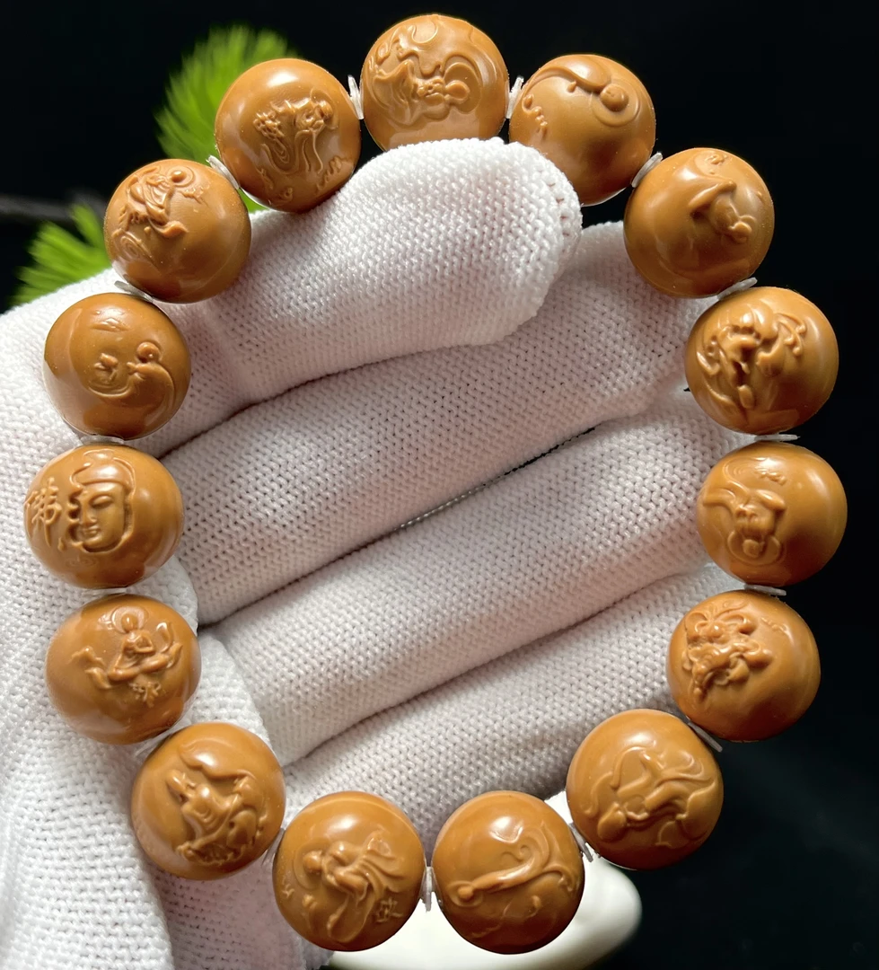 猴头核桃精雕浮雕无相佛手串男女猴头文玩手串文玩