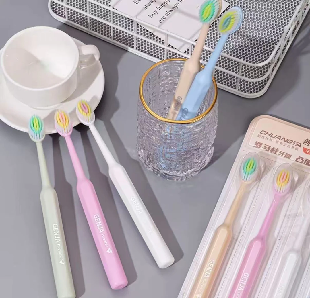 升级版罗马柱软毛360度无死角牙刷成人洁净护龈情侣家用