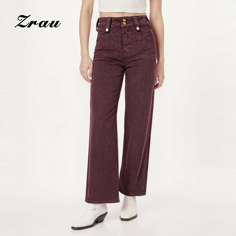 【达人专属】ZRAU复古休闲气质直筒高腰牛仔裤Z1244N0009