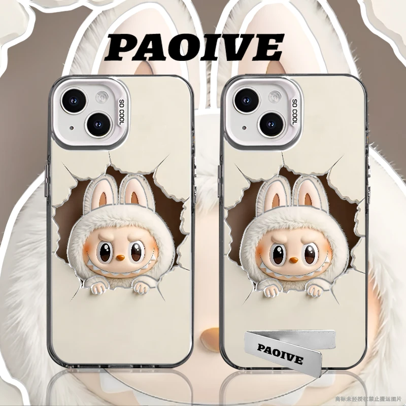 拉布布创意适用苹果华为vivoiPhone小米三星防摔彩银手机壳