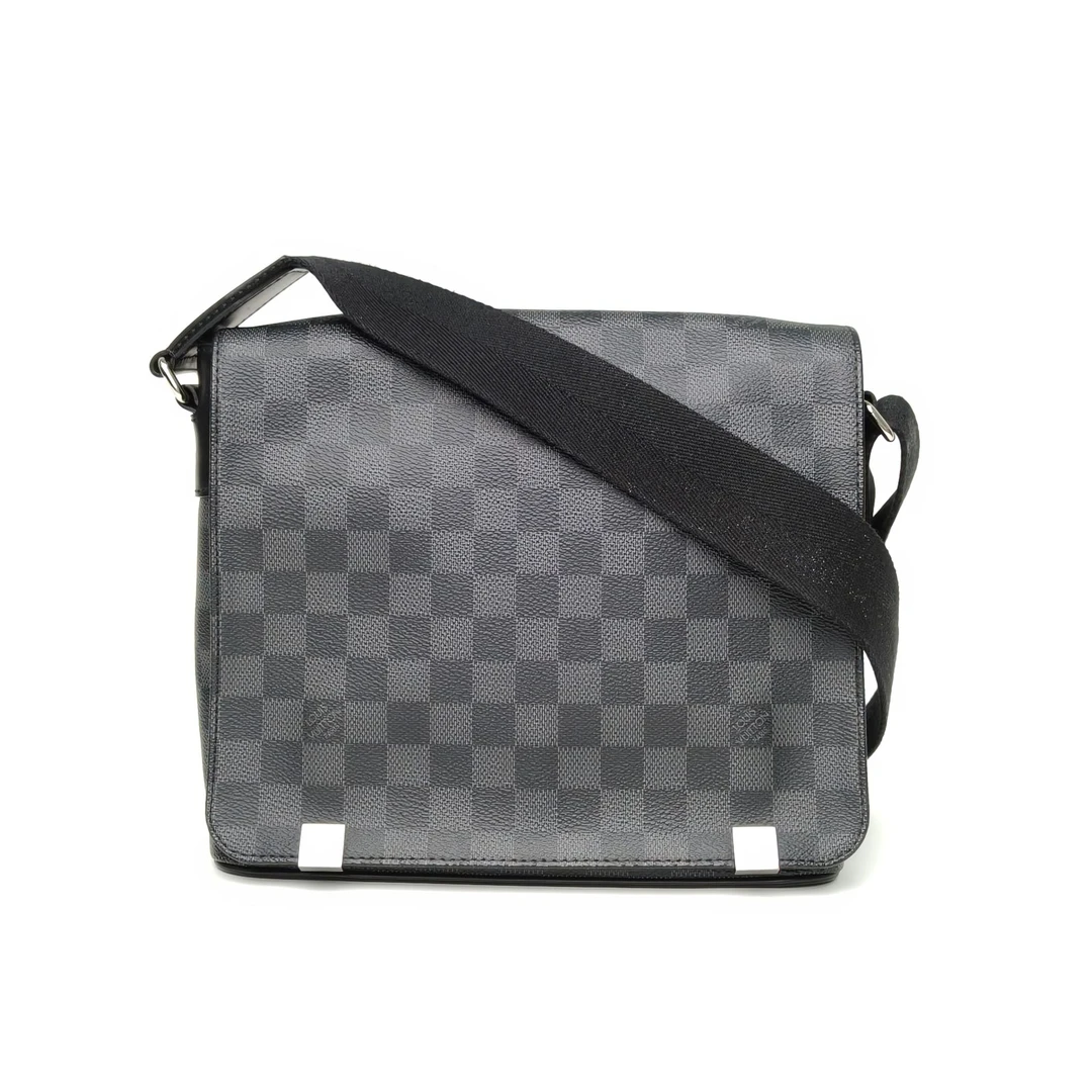 95新 LouisVuitton/路易威登 小花Jerry活动 黑棋格 邮差包