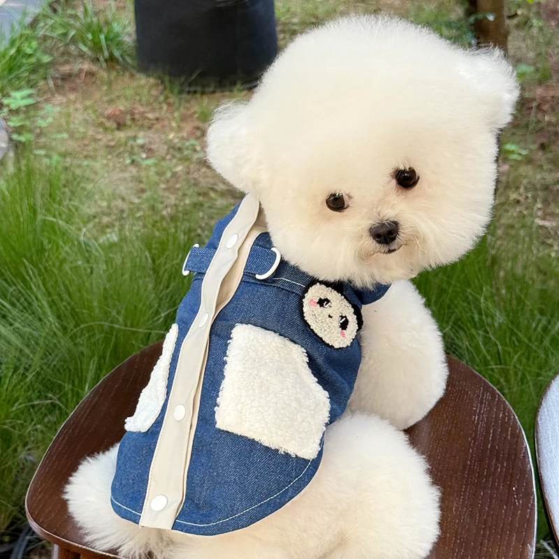 宠物秋冬装狗狗加厚棉衣可牵引泰迪衣服比熊小型犬猫咪博美约克夏