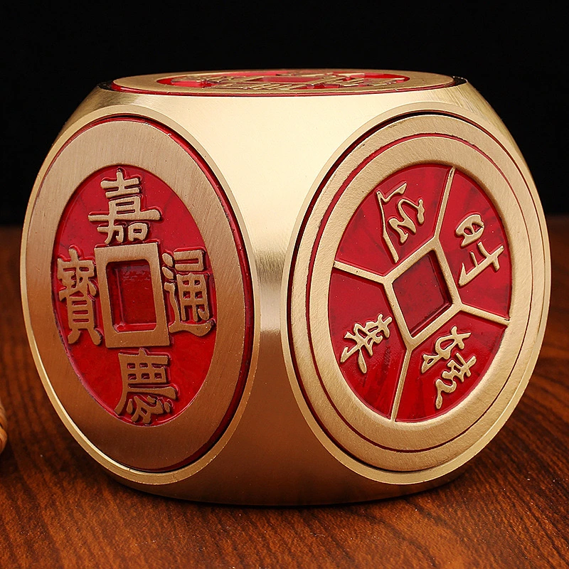 超大号黄铜六面转转时来运转五帝米中式手把件高档装饰摆件