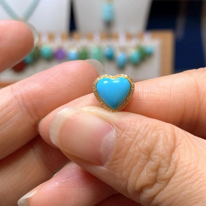 绿松石18K金镶嵌配饰