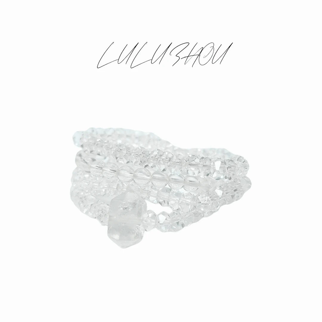 铜合金石英石手链 多层叠搭白串珠手串手链不规则混搭LUSL250502