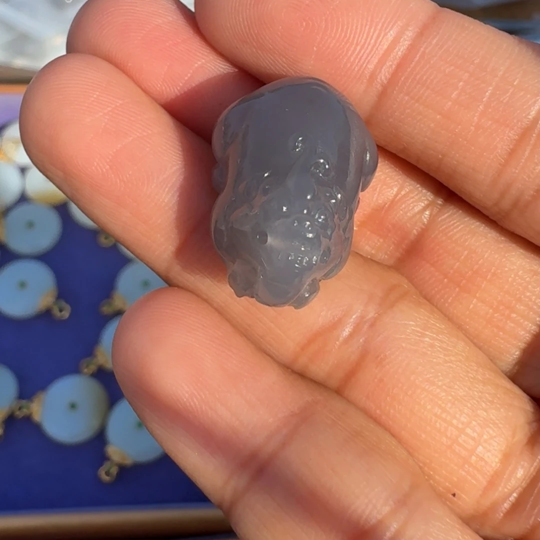 和田玉颈饰未镶嵌烟紫貔貅TZ多样性拍一发一