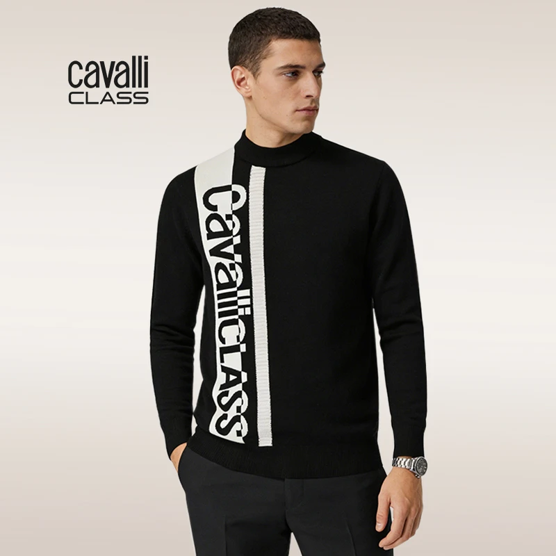 撞色圆领针织套头针织衫羊毛衫落肩袖长袖CFC09意大利高奢