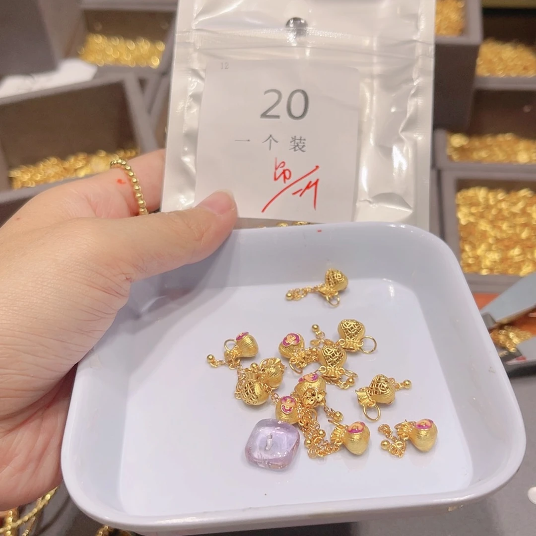 紫晶珠宝半成品银S925镀金镶嵌20