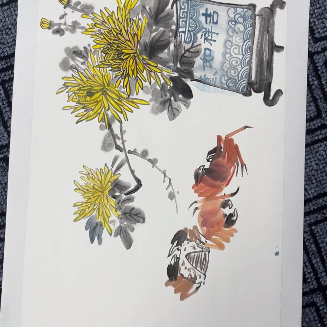 国画四尺四开花鸟作品