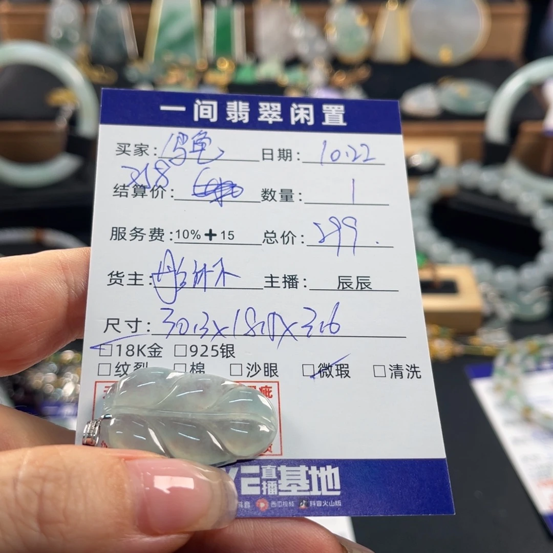 乌***º翡翠18K金镶嵌颈饰买断不退换
