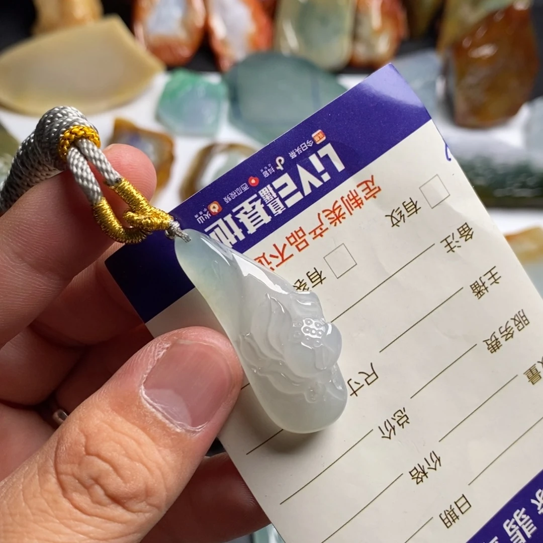 定制翡翠18K金镶嵌浩加18k金扣头