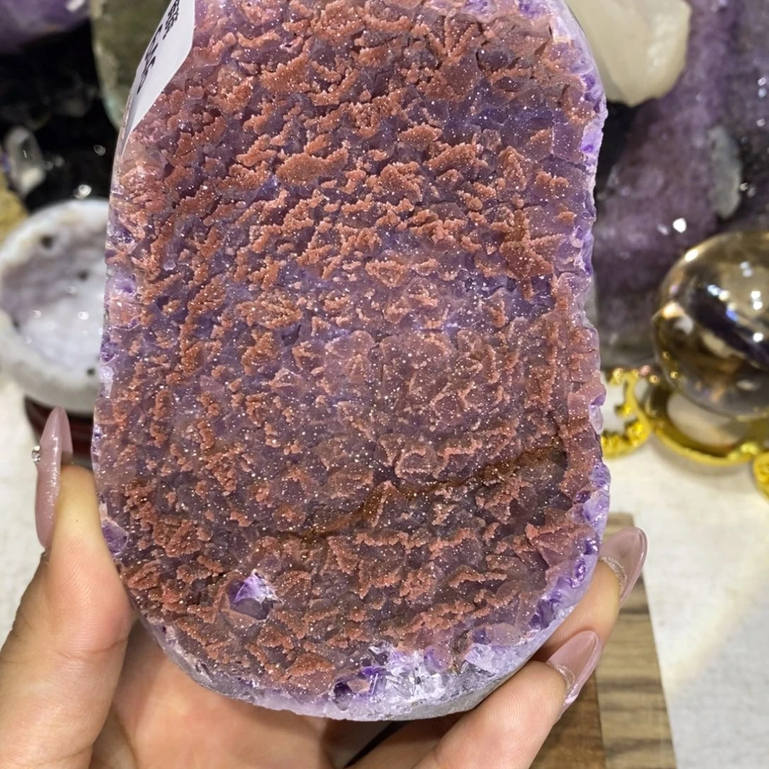 未镶嵌大型摆件（非配饰）紫晶橘红奇石森林软糖