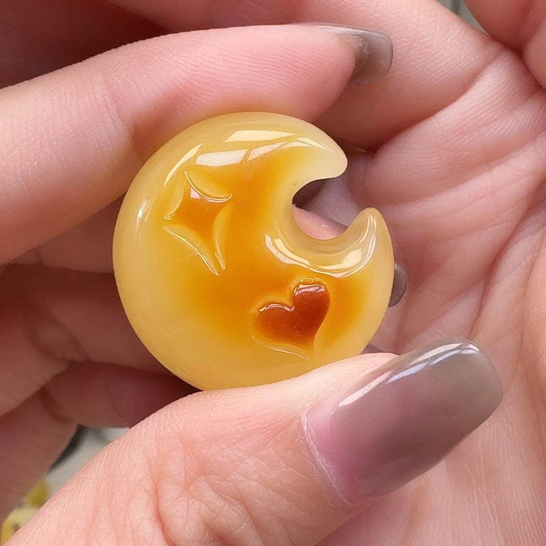 未镶嵌琥珀裸石月亮