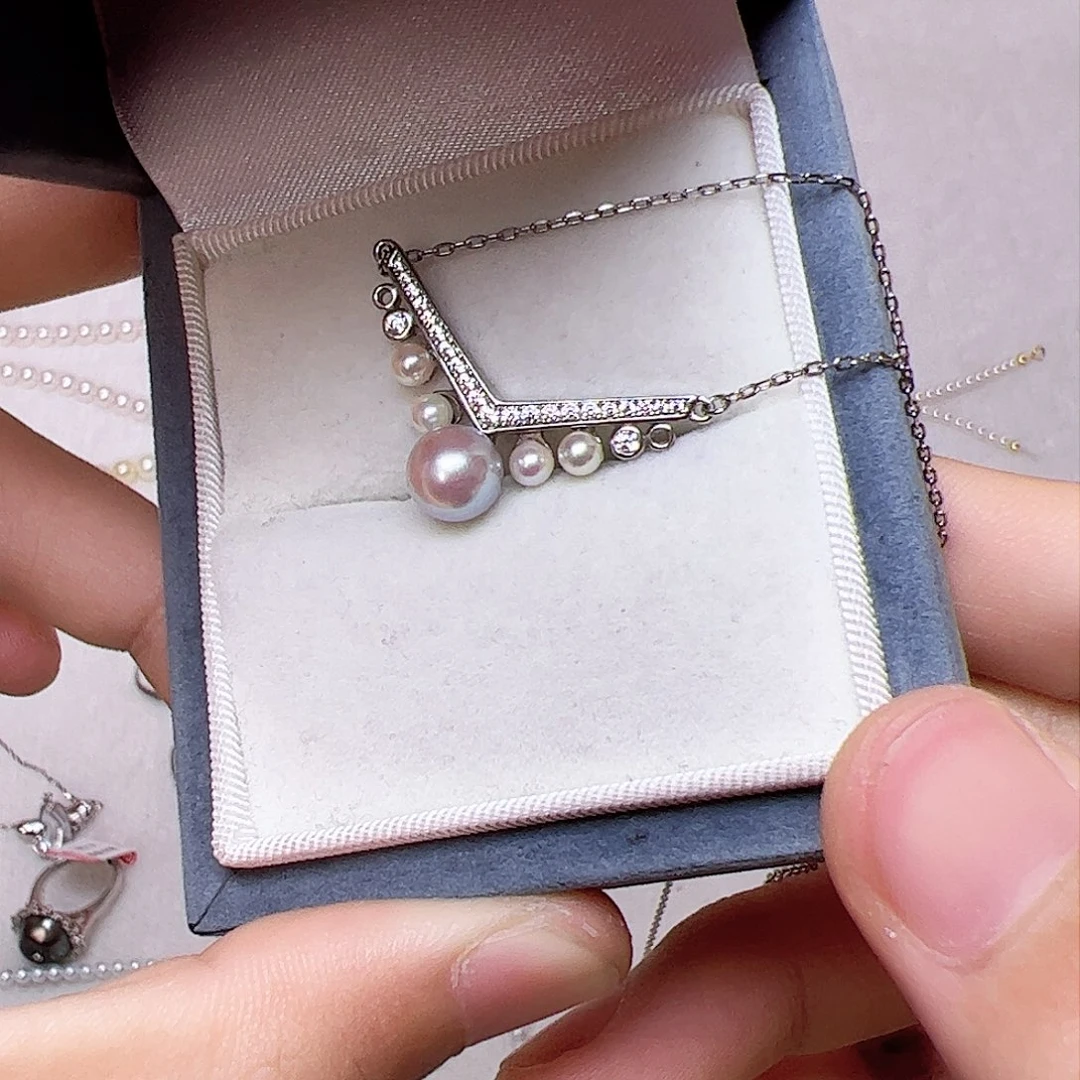海水珍珠颈饰银S925镶嵌