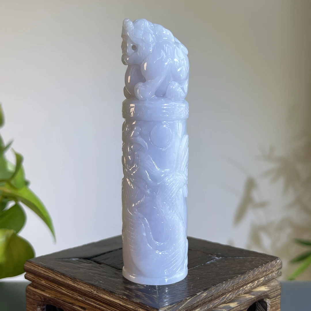 JTB21-43  天然缅甸A货翡翠   龙柱