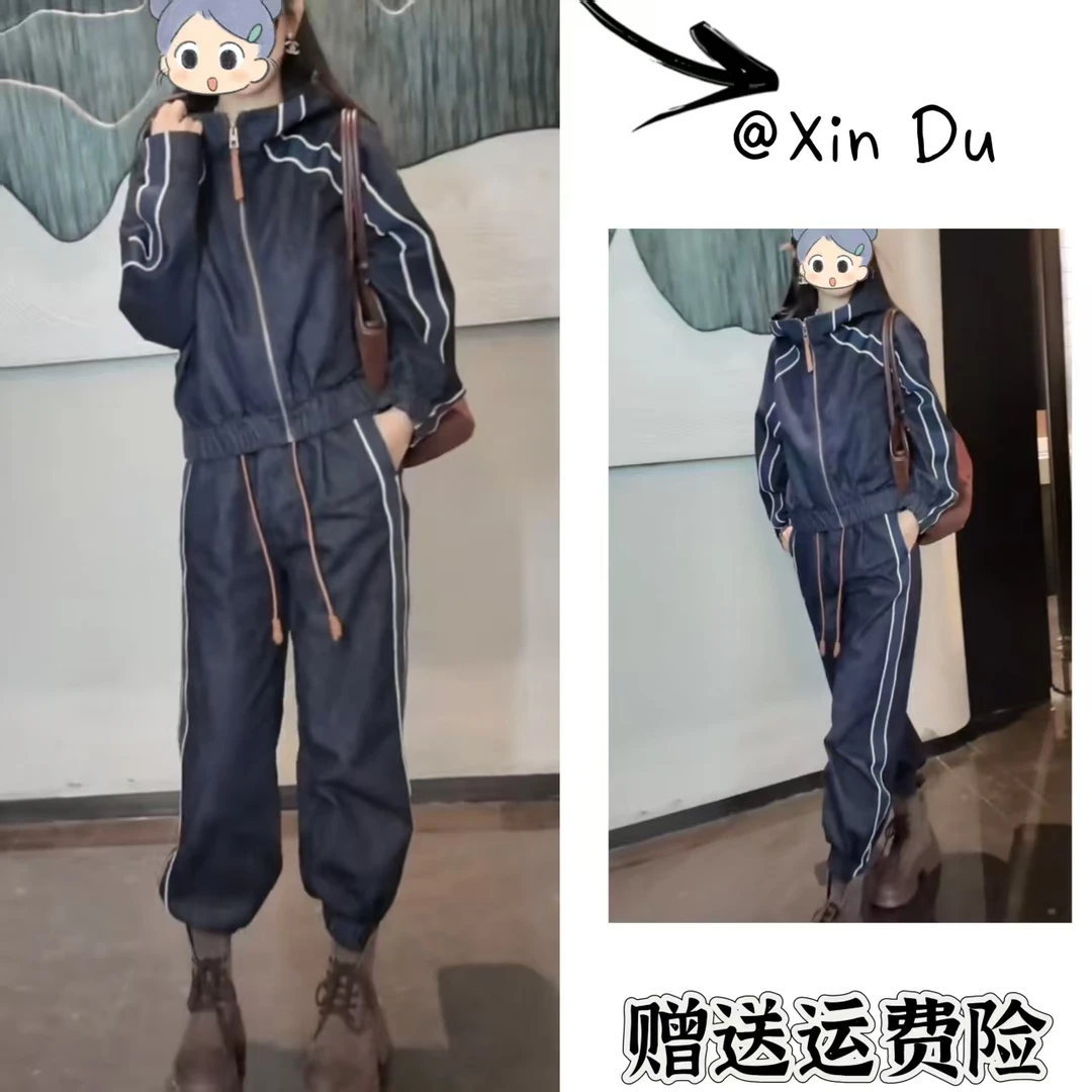 2025秋季新款时尚显瘦气质女士网红洋气两件套百搭款D22187