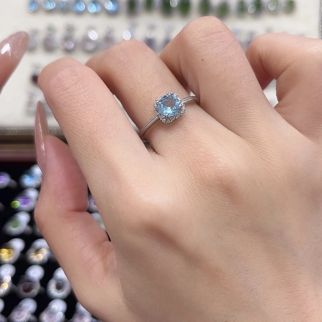 戒指银S925镶嵌托帕石